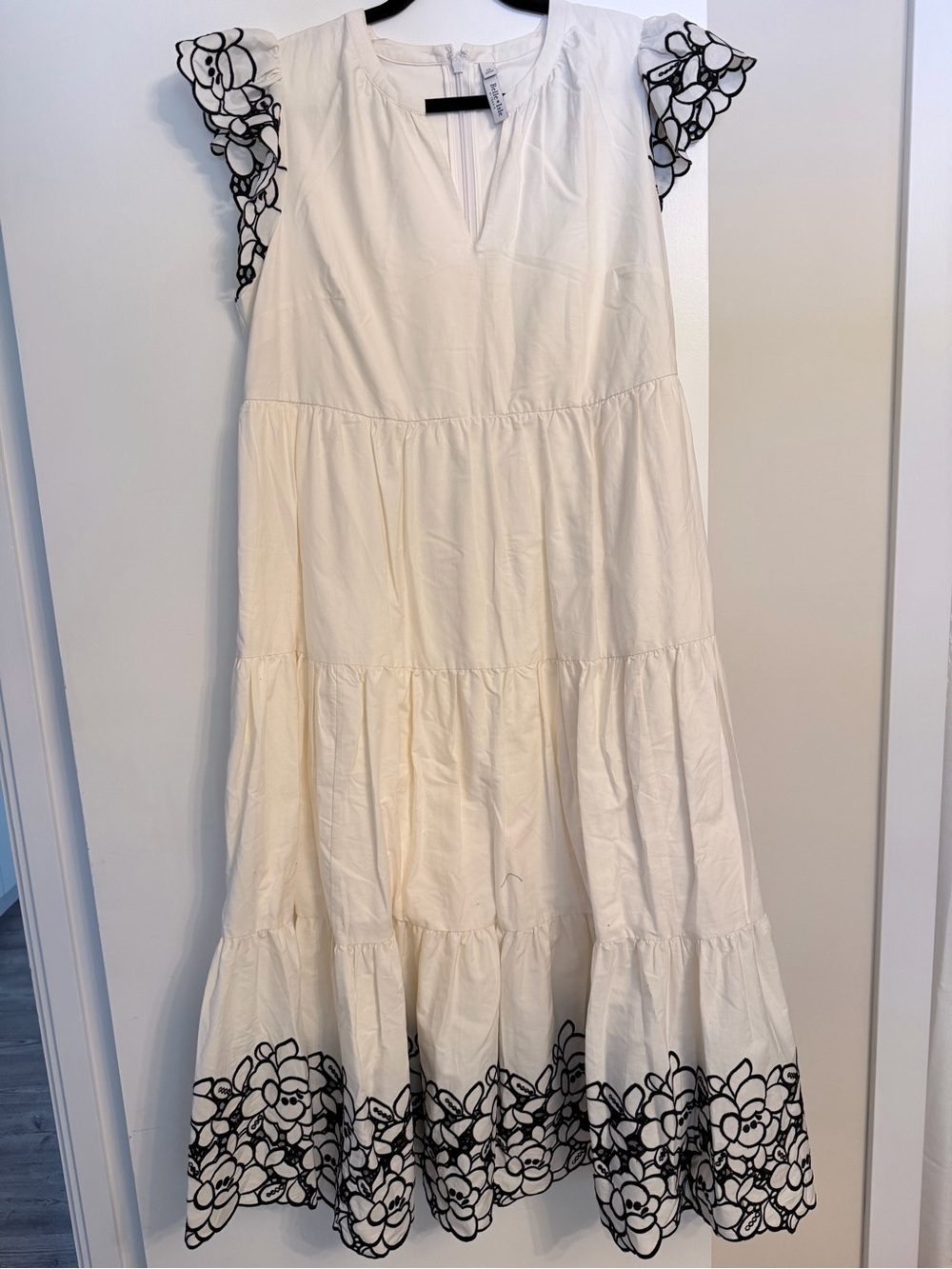 Torrid Belle Isle Cream Maxi Dress with Black Floral Trim